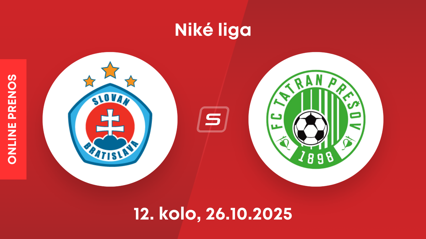 ŠK Slovan Bratislava - FC Tatran Prešov: ONLINE prenos zo zápasu 12. kola Niké ligy.