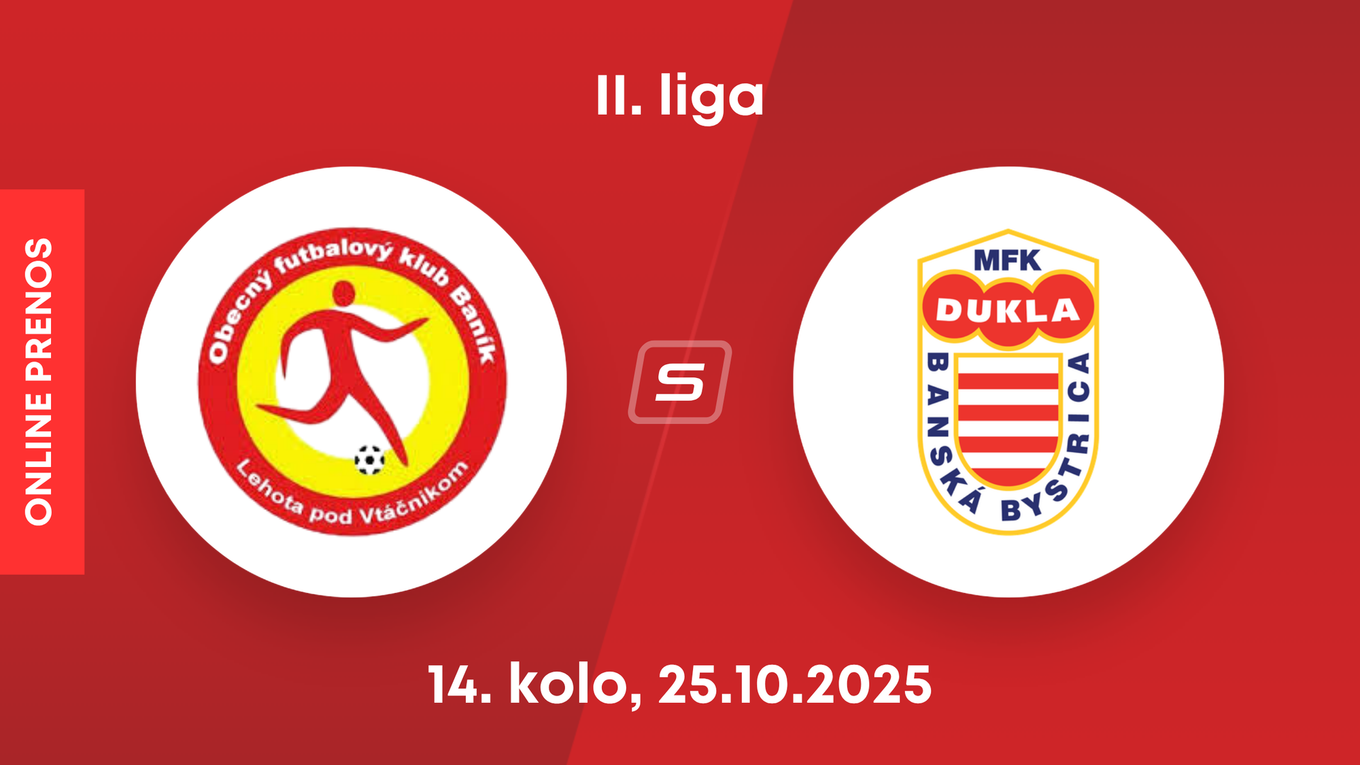 OFK Baník Lehota pod Vtáčnikom - MFK Dukla Banská Bystrica: ONLINE prenos zo zápasu 14. kola II. ligy.