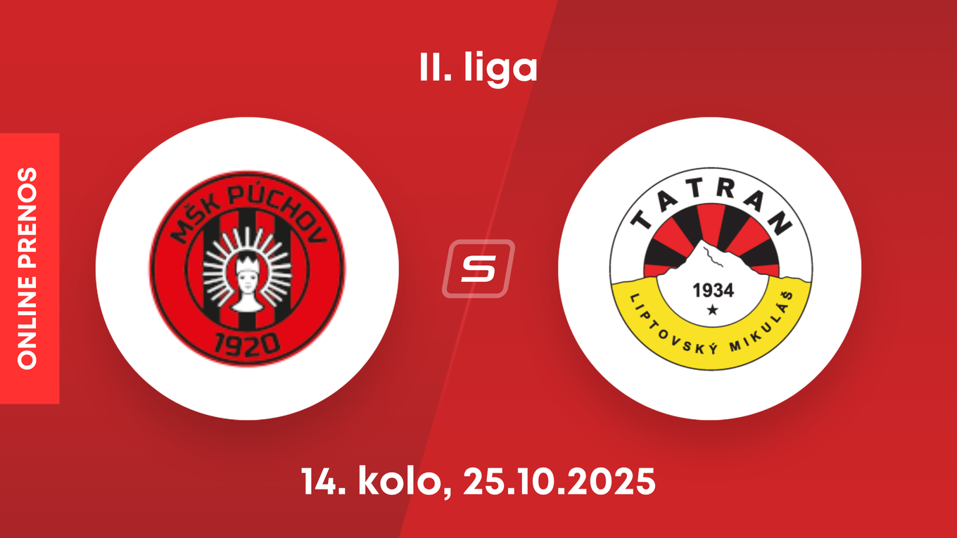 MŠK Púchov - MFK Tatran Liptovský Mikuláš: ONLINE prenos zo zápasu 14. kola II. ligy.