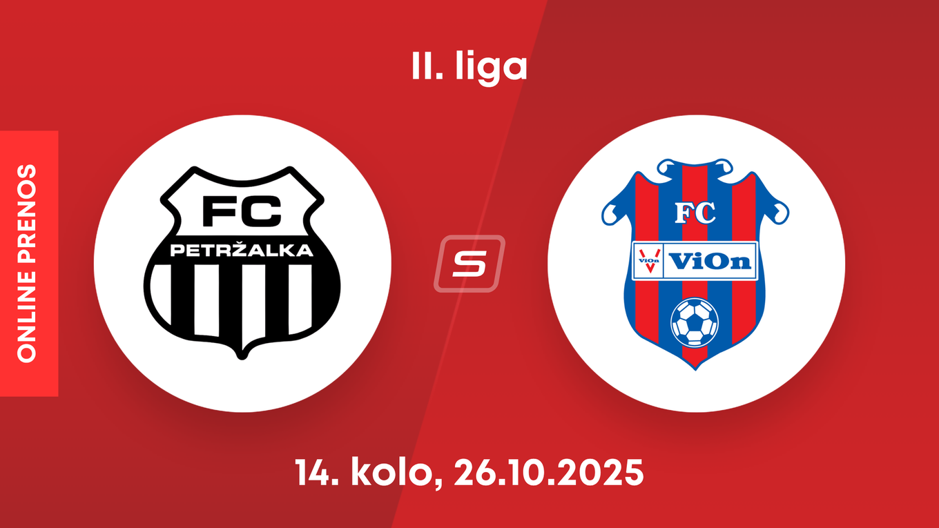 FC Petržalka - FC ViOn Zlaté Moravce: ONLINE prenos zo zápasu 14. kola II. ligy.