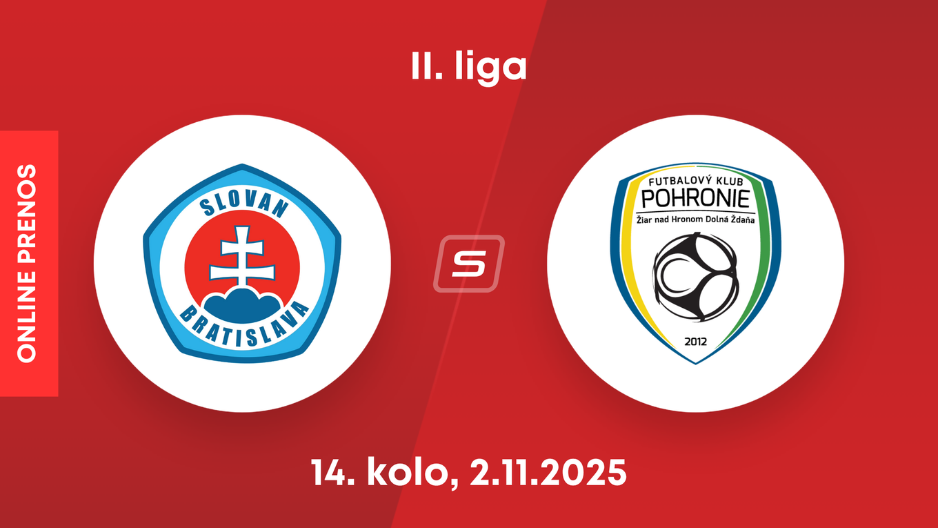 ŠK Slovan Bratislava B - FK Pohronie: ONLINE prenos zo zápasu 15. kola II. ligy.