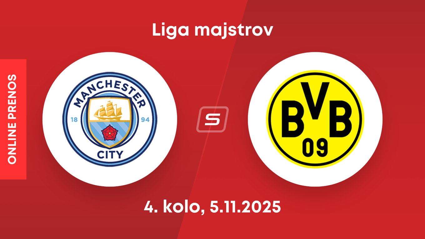Manchester City - Borussia Dortmund: ONLINE prenos zo zápasu 4. kola ligovej fázy Ligy majstrov. 