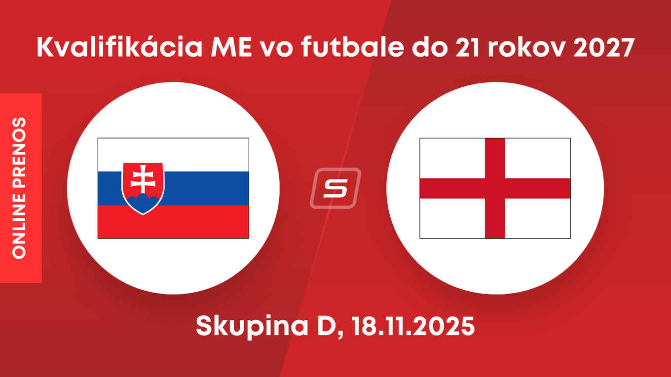 Slovensko U21 - Anglicko U21: ONLINE prenos zo zápasu kvalifikácie ME hráčov do 21 rokov 2027.