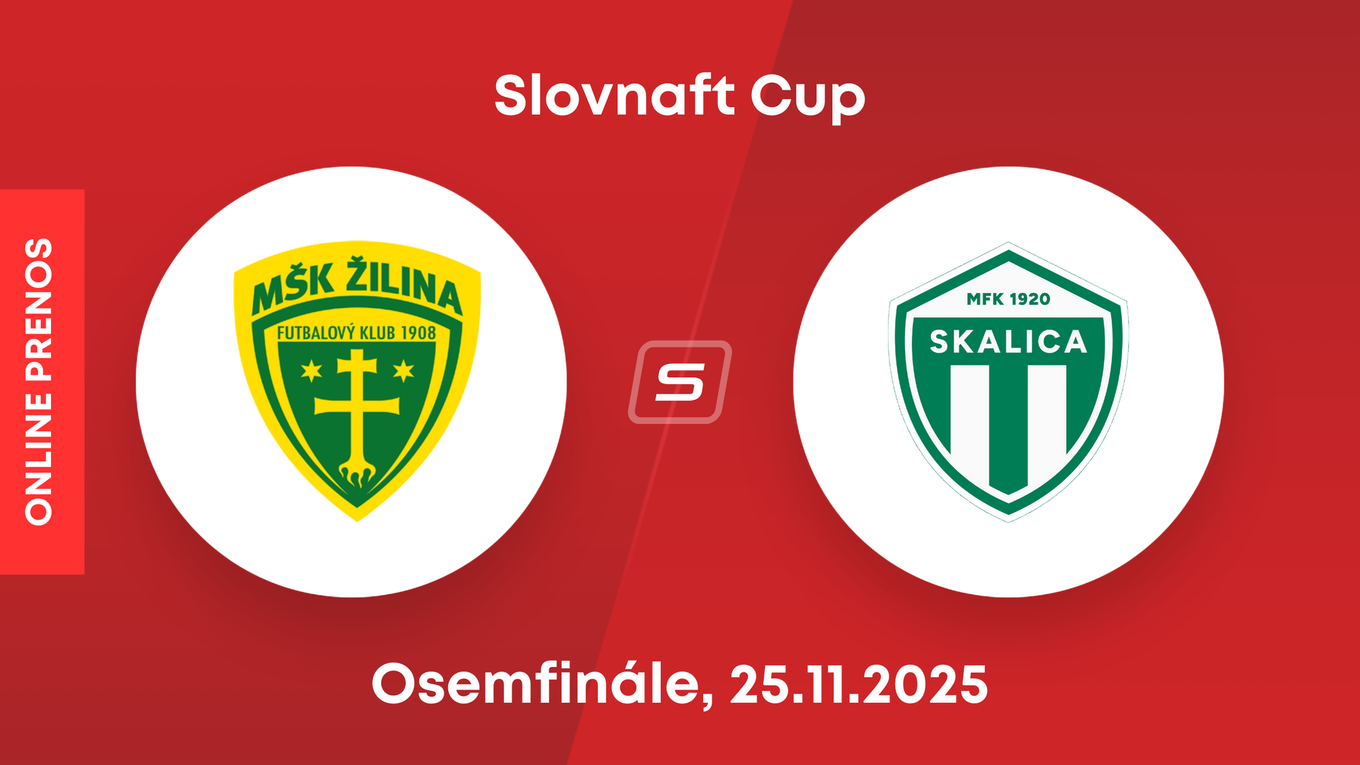 MŠK Žilina - MFK Skalica: ONLINE prenos zo zápasu osemfinále Slovnaft Cupu.