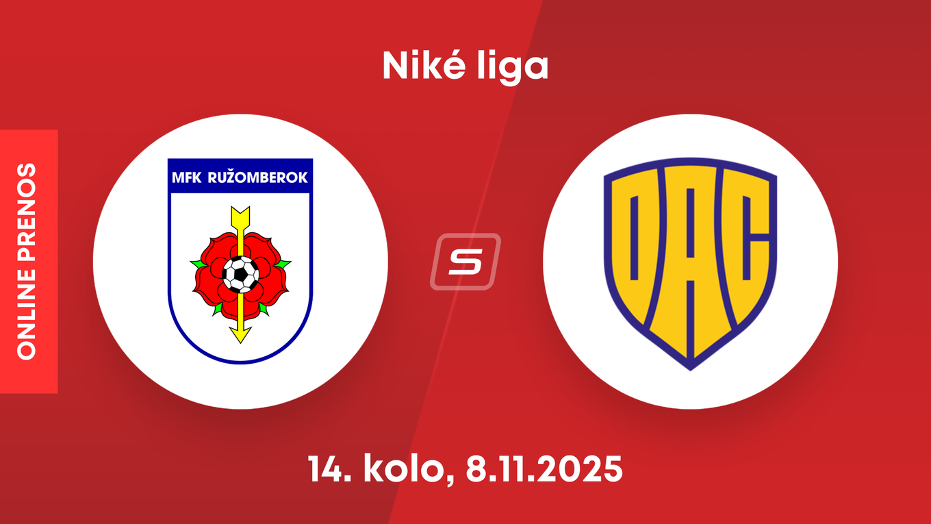 MFK Ružomberok - FC DAC Dunajská Streda: ONLINE prenos zo zápasu 14. kola Niké ligy.