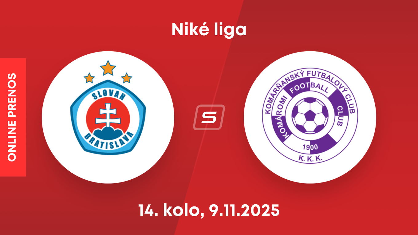 ŠK Slovan Bratislava - KFC Komárno: ONLINE prenos zo zápasu 14. kola Niké ligy.