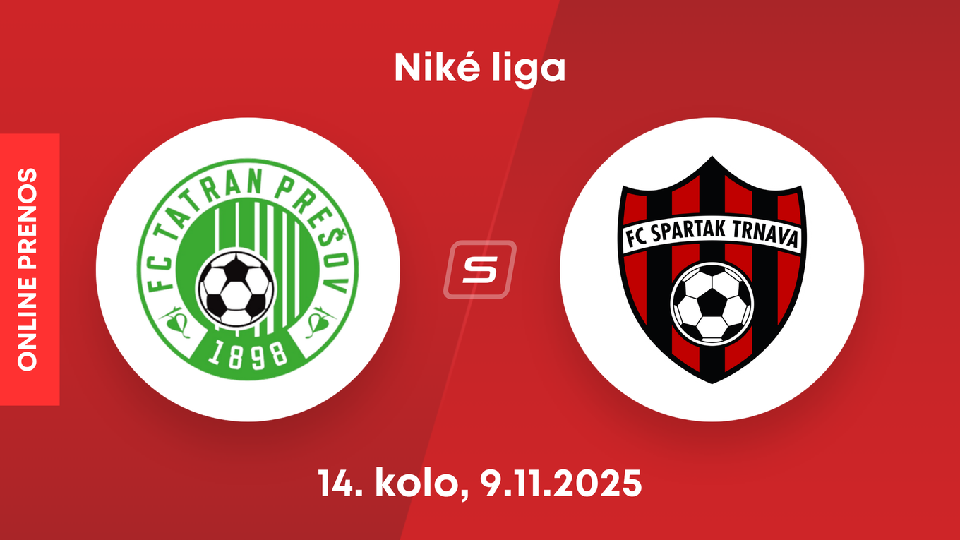 FC Tatran Prešov - FC Spartak Trnava: ONLINE prenos zo zápasu 14. kola Niké ligy.
