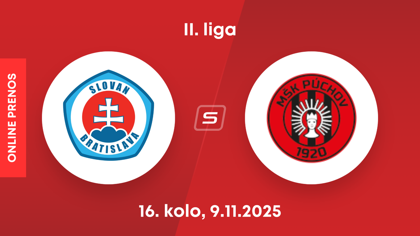 ŠK Slovan Bratislava B - MŠK Púchov: ONLINE prenos zo zápasu 16. kola II. ligy.