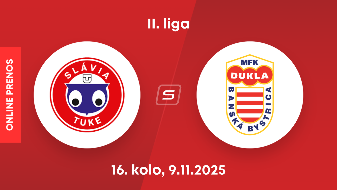 Slávia TU Košice - MFK Dukla Banská Bystrica: ONLINE prenos zo zápasu 16. kola II. ligy.