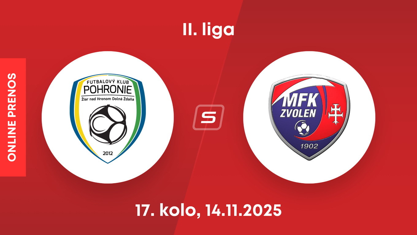 FK Pohronie - MFK Zvolen: ONLINE prenos zo zápasu 17. kola II. ligy.
