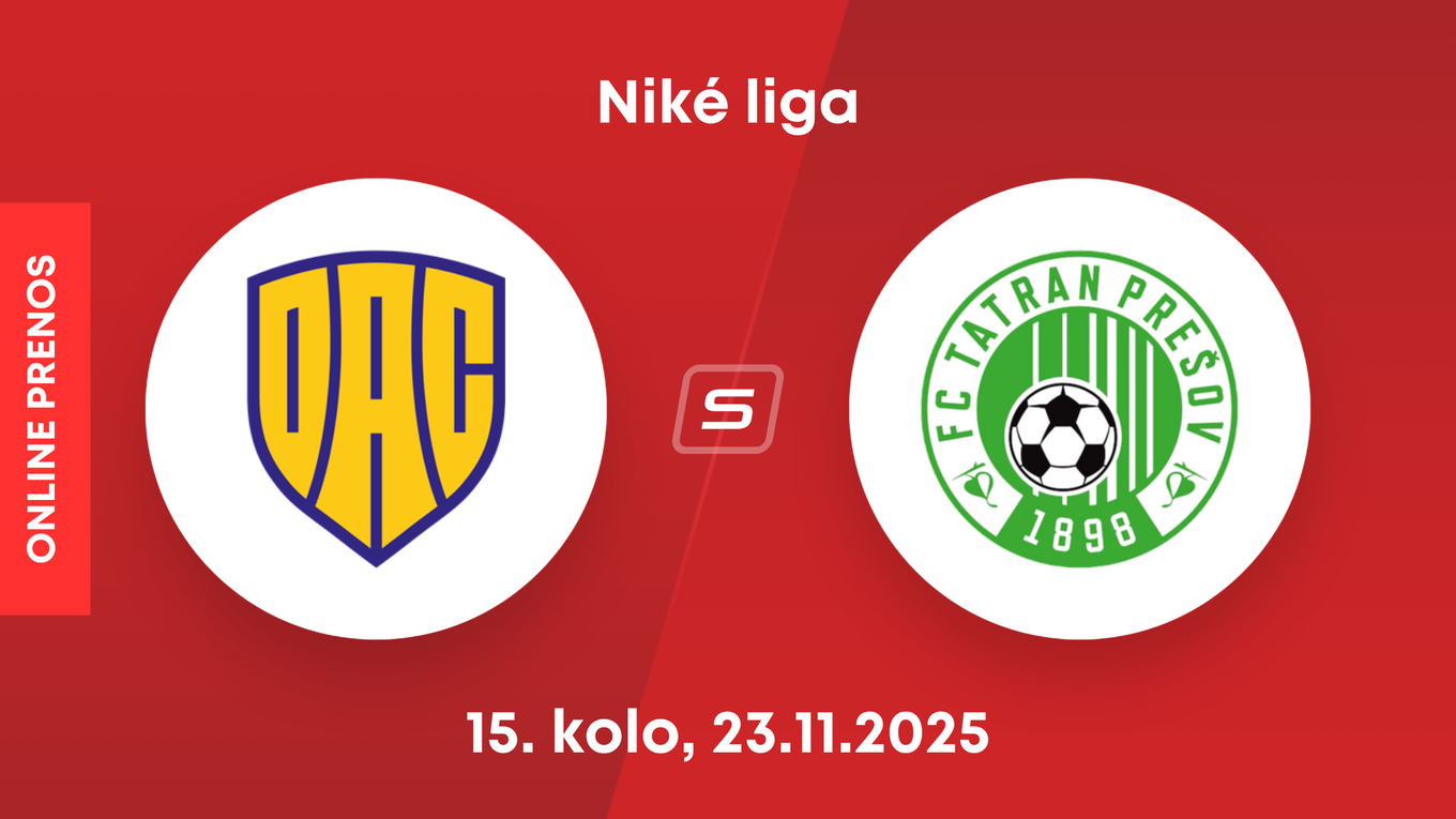 FC DAC Dunajská Streda - FC Tatran Prešov: ONLINE prenos zo zápasu 15. kola Niké ligy.