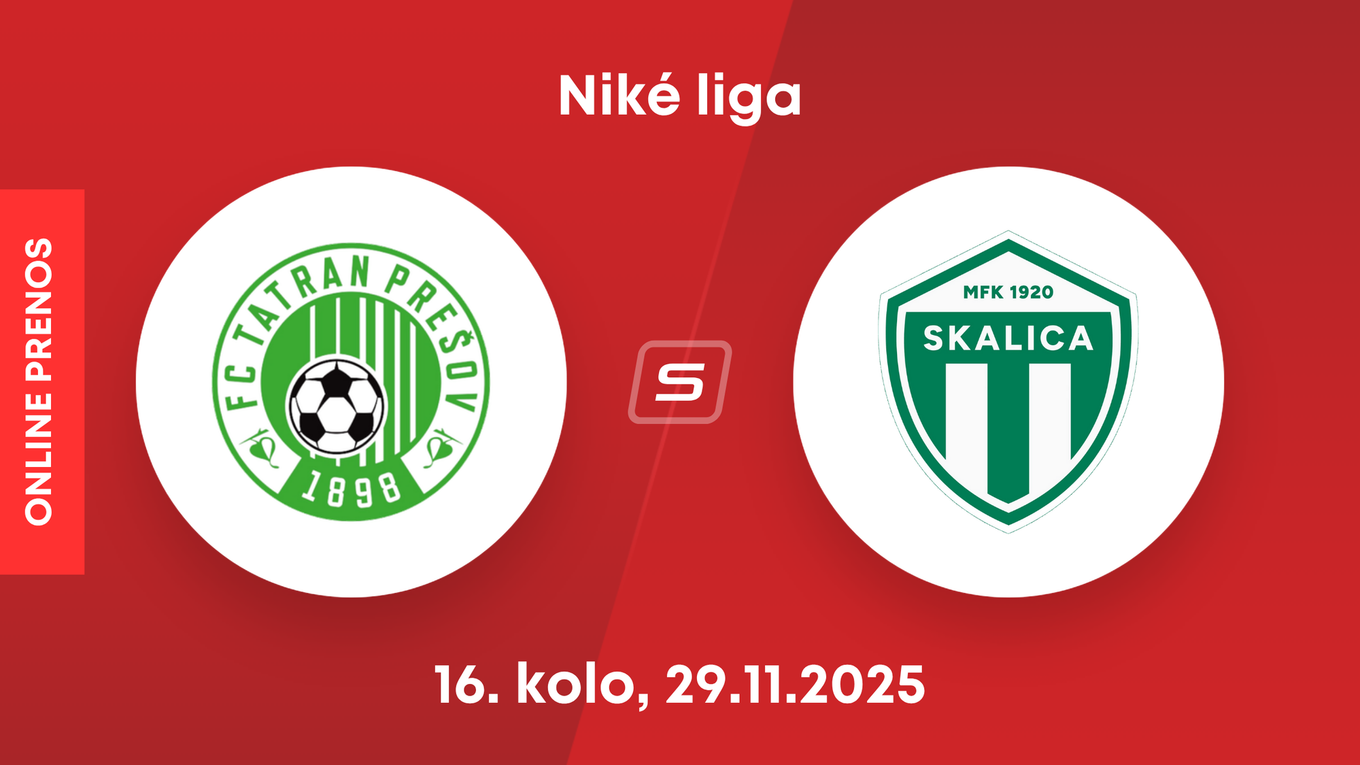 FC Tatran Prešov - MFK Skalica: ONLINE prenos zo zápasu 16. kola Niké ligy.