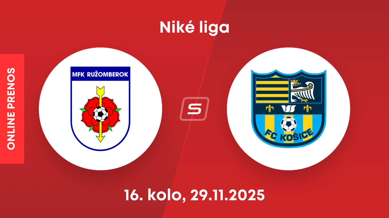 MFK Ružomberok - FC Košice: ONLINE prenos zo zápasu 16. kola Niké ligy.