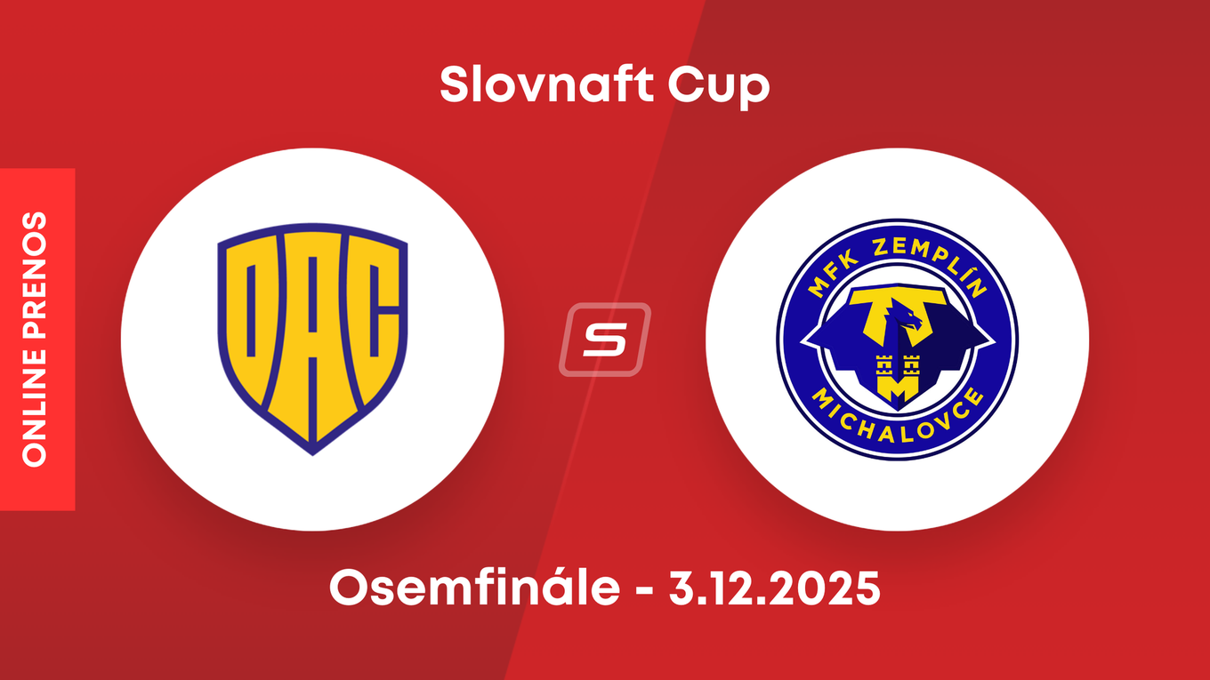 FC DAC Dunajská Streda - MFK Zemplín Michalovce: ONLINE prenos zo zápasu osemfinále Slovnaft Cupu.
