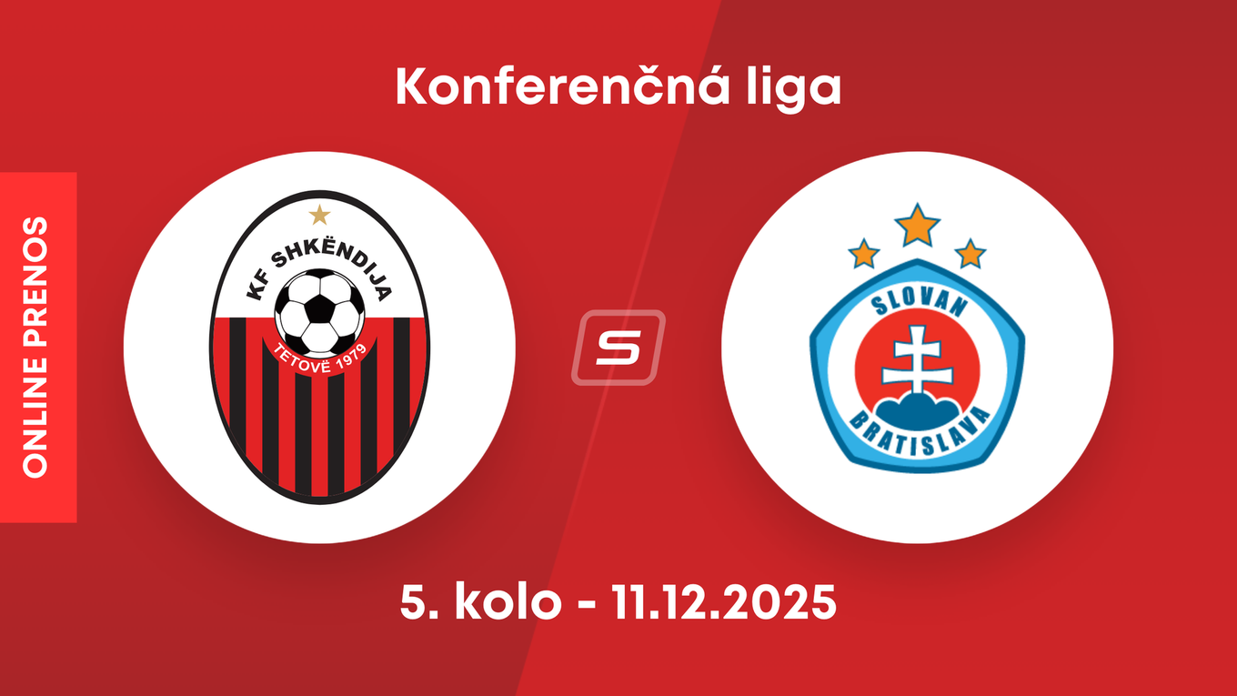 Škendija Tetovo - ŠK Slovan Bratislava: ONLINE prenos zo zápasu 5. kola ligovej fázy Konferenčnej ligy.