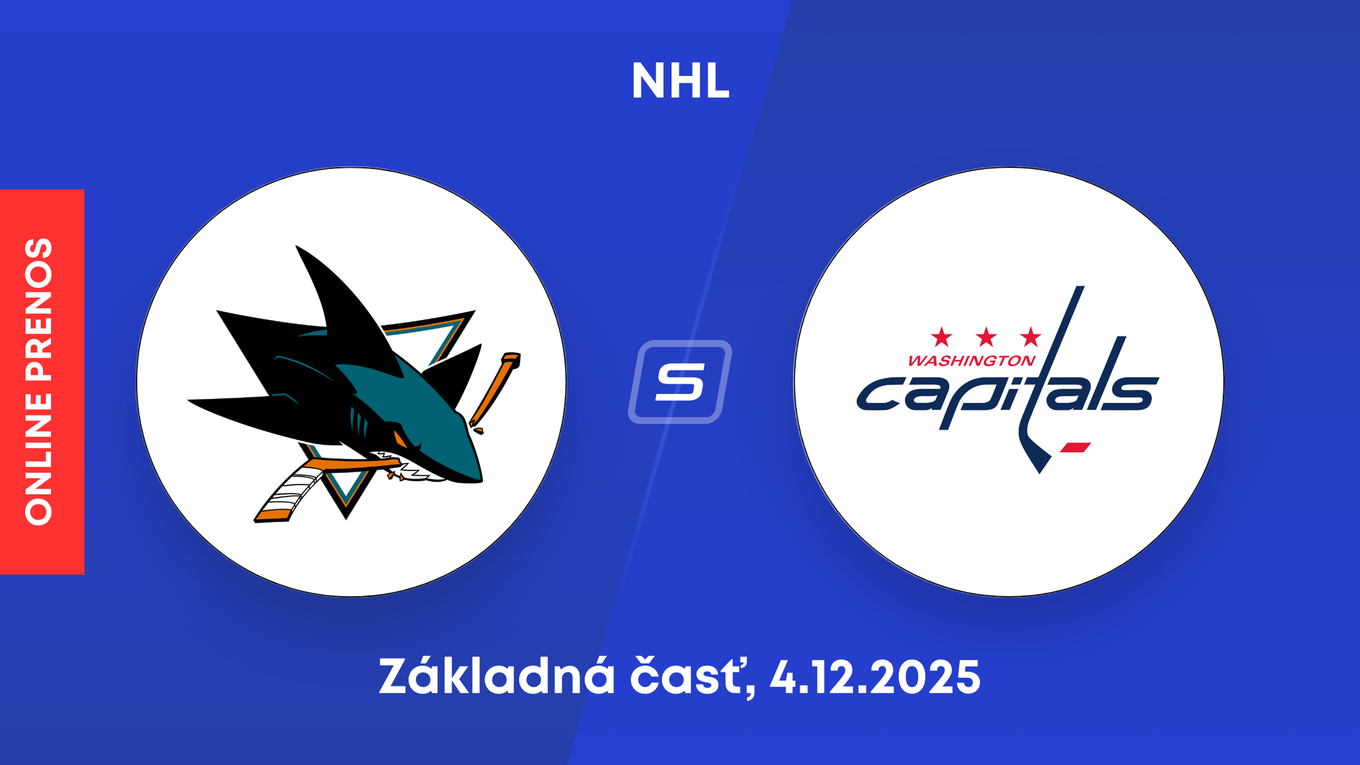 San Jose Sharks - Washington Capitals: ONLINE prenos zo zápasu NHL.