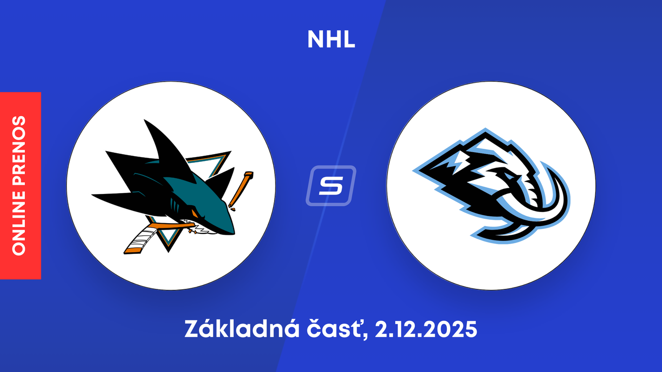 San Jose Sharks - Utah Mammoth: ONLINE prenos zo zápasu NHL.