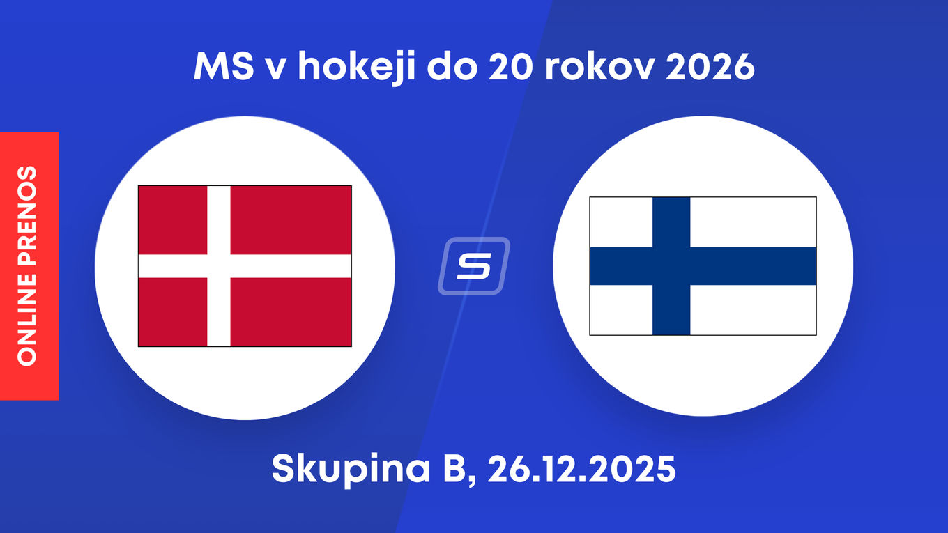 Dánsko - Fínsko: ONLINE prenos zo zápasu skupiny B na MS v hokeji do 20 rokov 2026.
