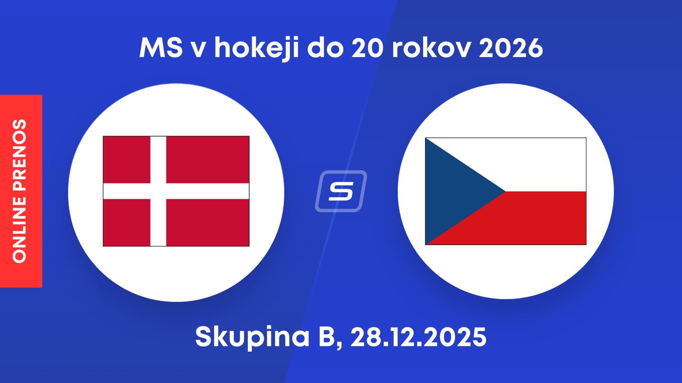 Dánsko - Česko: ONLINE prenos zo zápasu skupiny B na MS v hokeji do 20 rokov 2026.