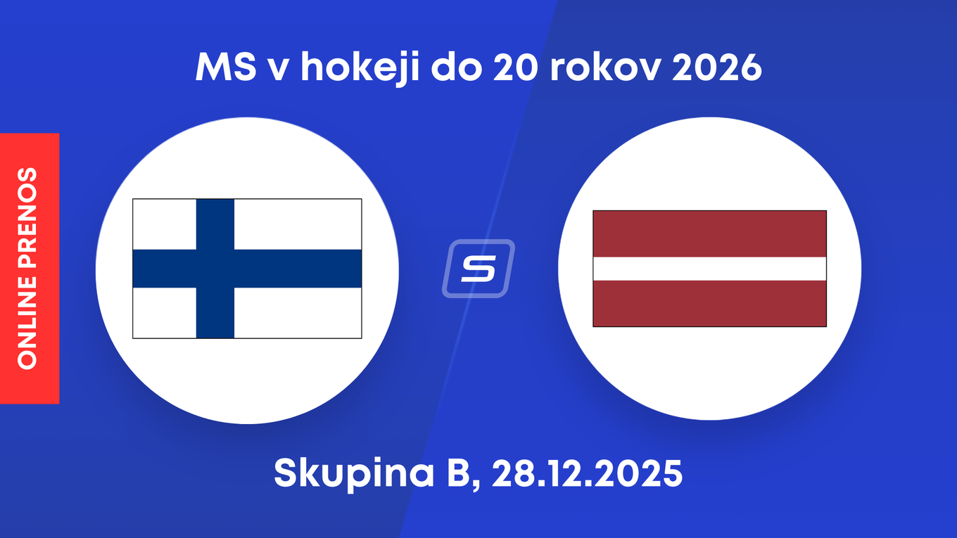 Fínsko - Lotyšsko: ONLINE prenos zo zápasu skupiny B na MS v hokeji do 20 rokov 2026.