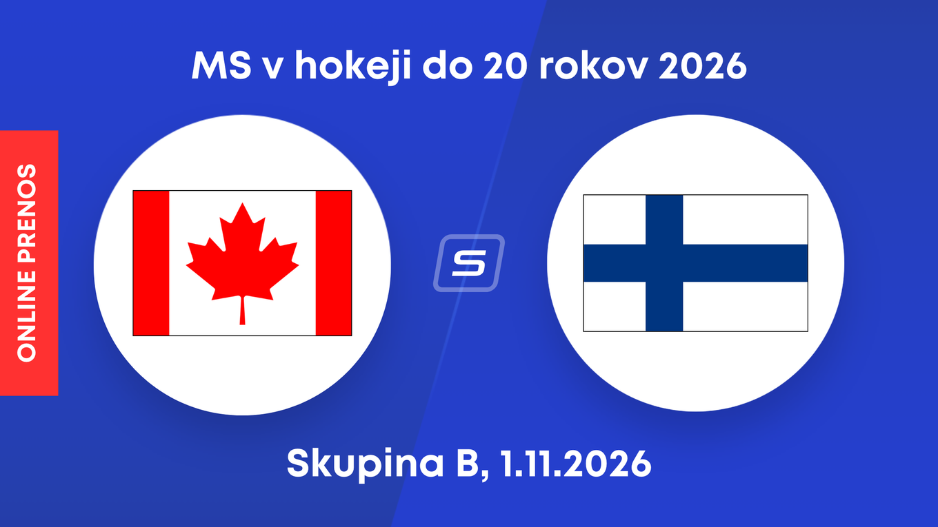 Kanada - Fínsko: ONLINE prenos zo zápasu skupiny B na MS v hokeji do 20 rokov 2026.
