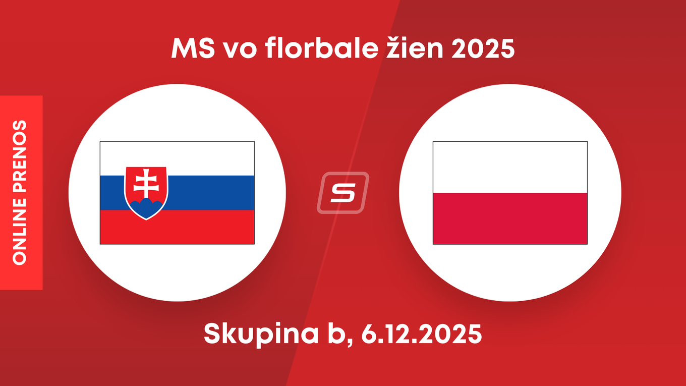 Slovensko - Poľsko: ONLINE prenos zo zápasu skupiny B na MS vo florbale žien 2025.