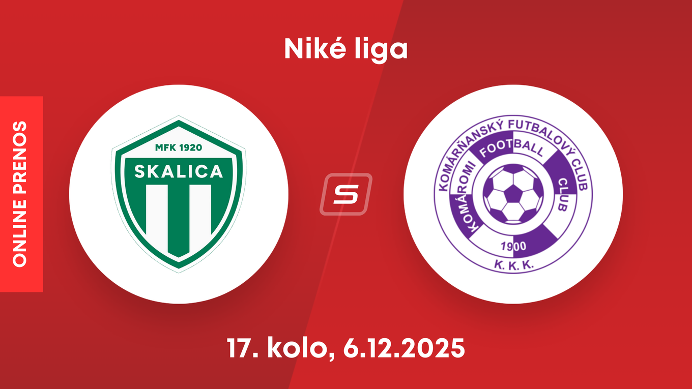 MFK Skalica - KFC Komárno: ONLINE prenos zo zápasu 17. kola Niké ligy.
