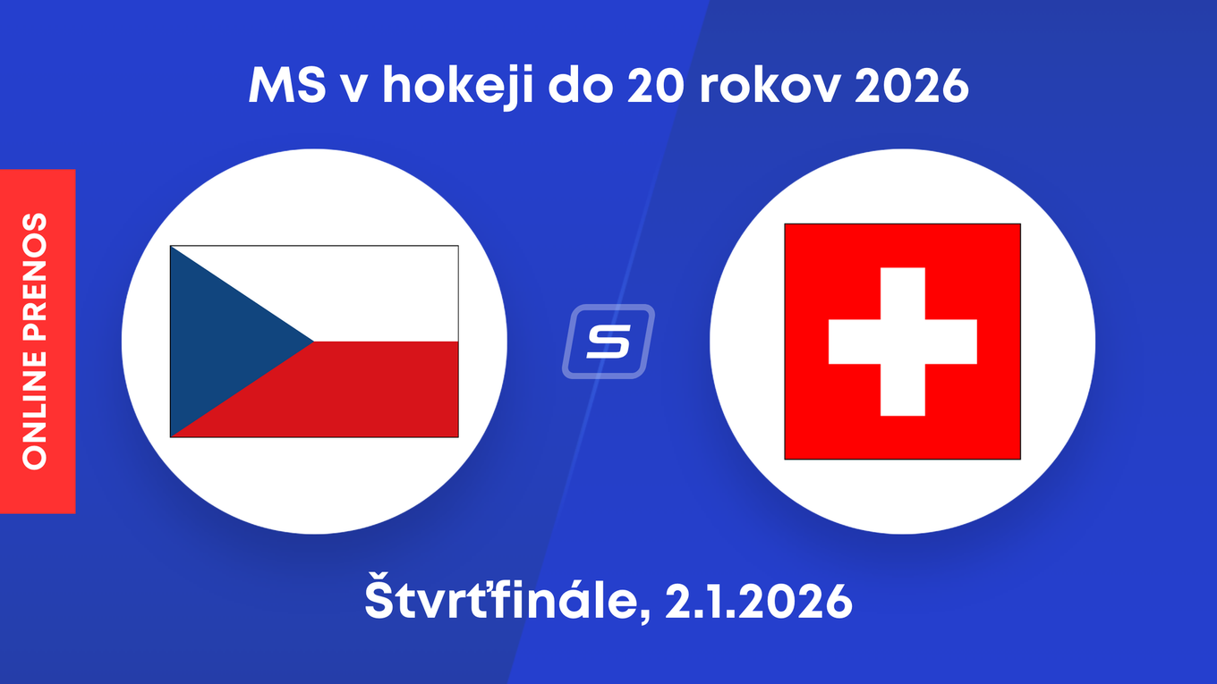 Česko - Švajčiarsko, ONLINE prenos zo štvrťfinále MS v hokeji do 20 rokov 2026 (U20).