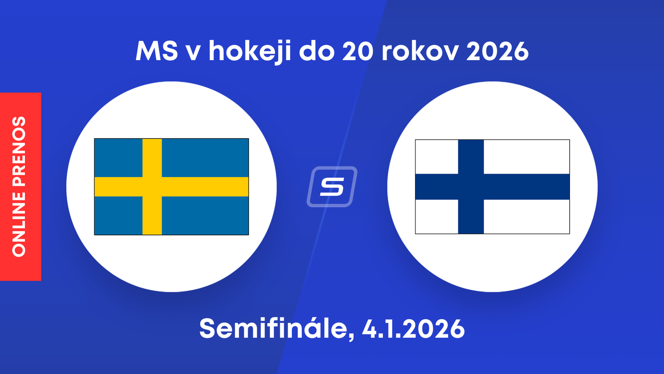 Švédsko - Fínsko, ONLINE prenos zo semifinále MS v hokeji do 20 rokov 2026 (U20).