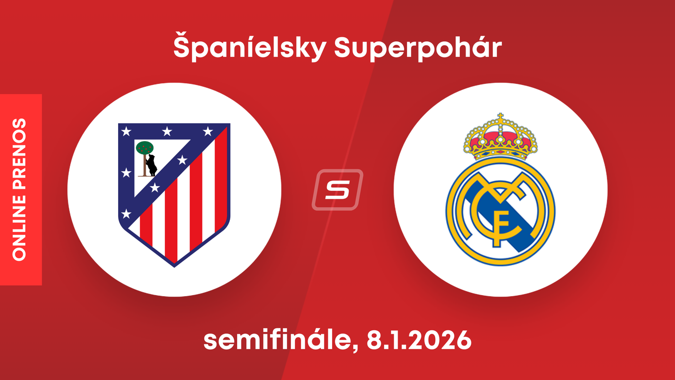 Atlético Madrid - Real Madrid: ONLINE prenos zo semifinále Španielskeho Superpohára