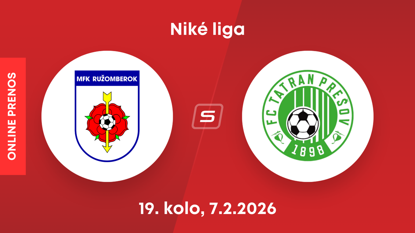 MFK Ružomberok - FC Tatran Prešov: ONLINE prenos zo zápasu 19. kola Niké ligy.