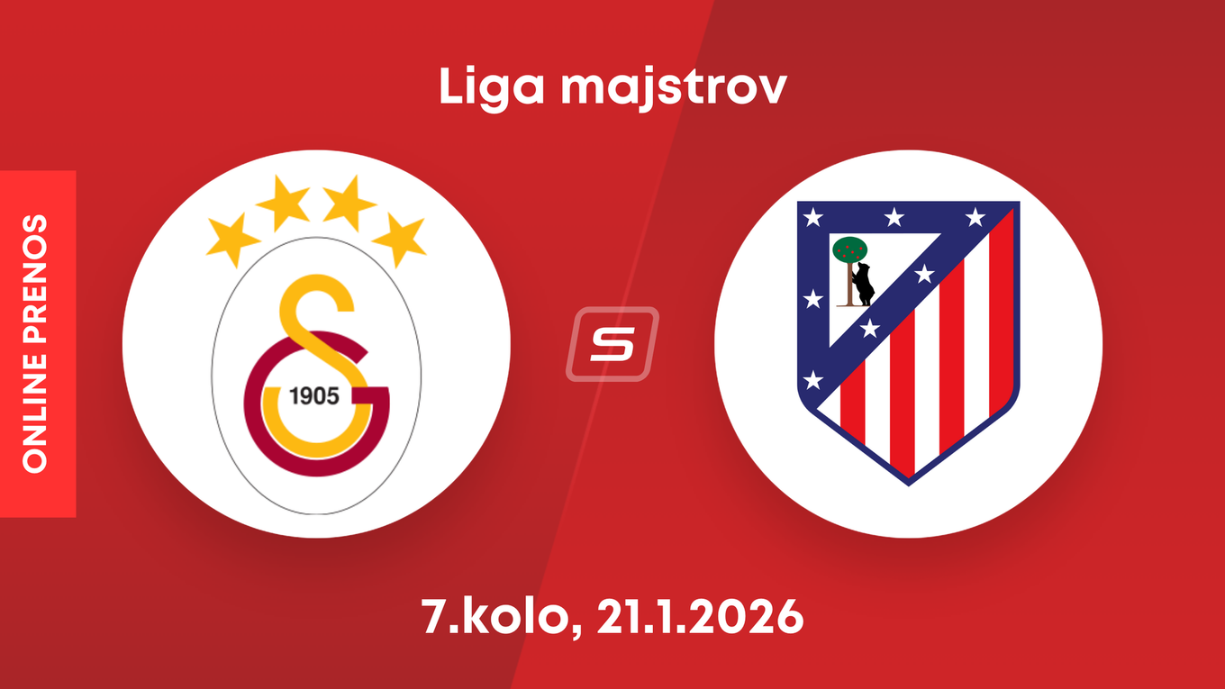 Galatasaray SK - Atlético Madrid: ONLINE prenos zo zápasu 7. kola ligovej fázy Ligy majstrov.