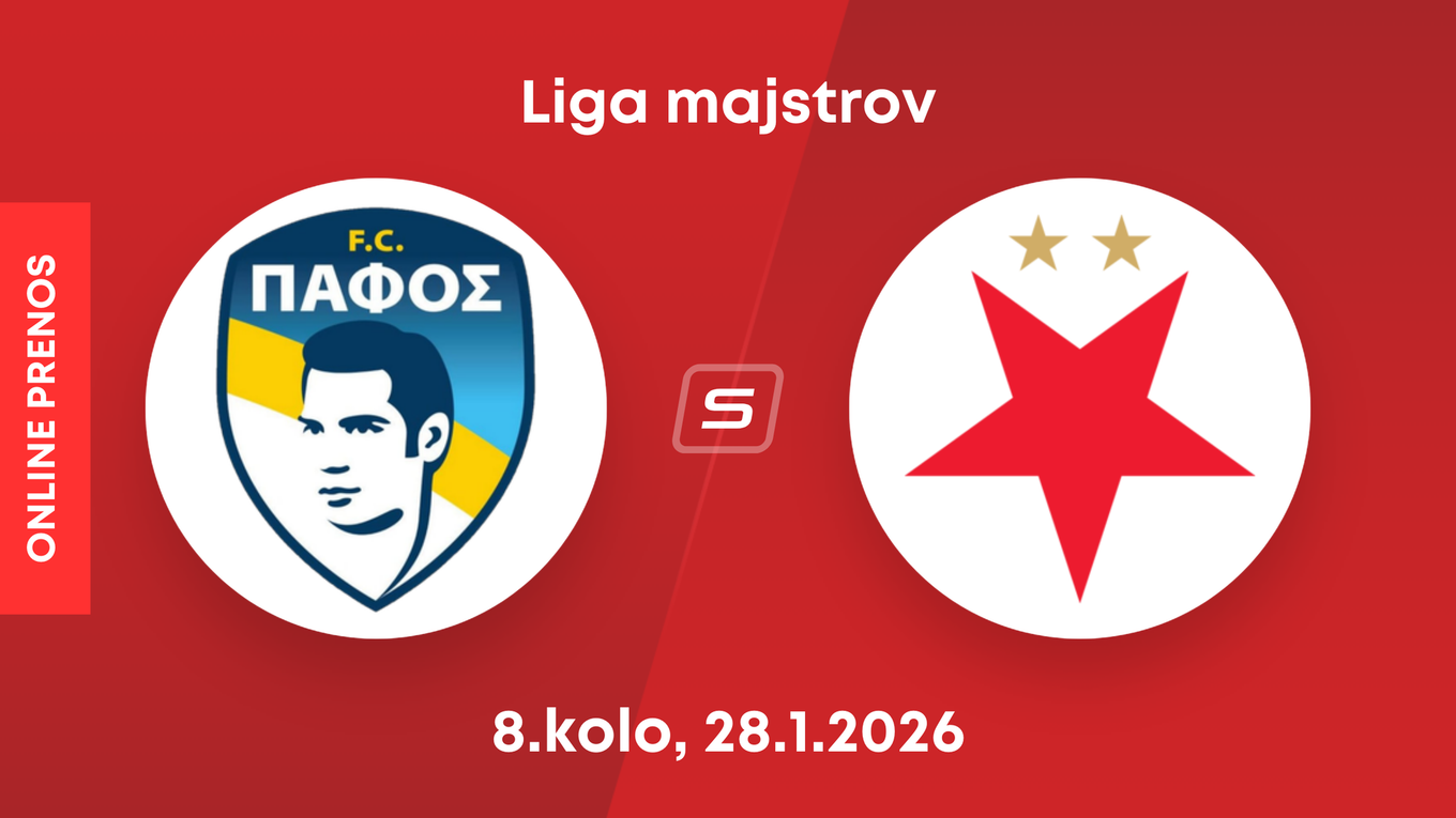 Pafos FC - SK Slavia Praha: ONLINE prenos zo zápasu 8. kola ligovej fázy Ligy majstrov. 