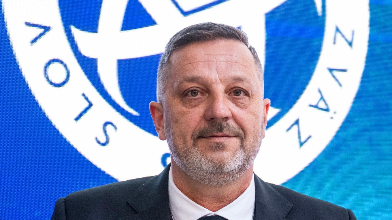 Peter Palenčík počas volebnej konferencie SFZ v Bratislave 27. februára 2026.