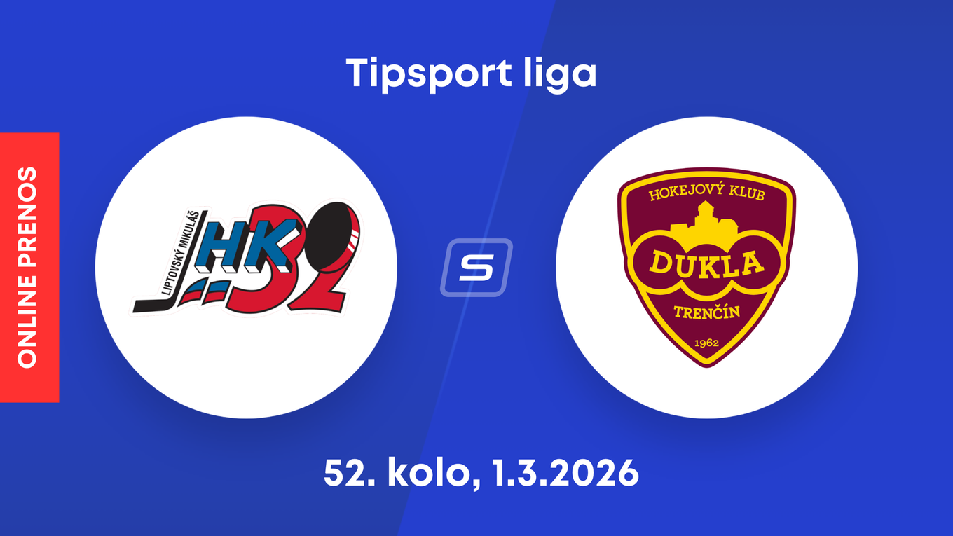 Hk 32 Liptovský Mikuláš - HK Dukla Trenčín: ONLINE prenos zo zápasu 52. kola Tipsport ligy.