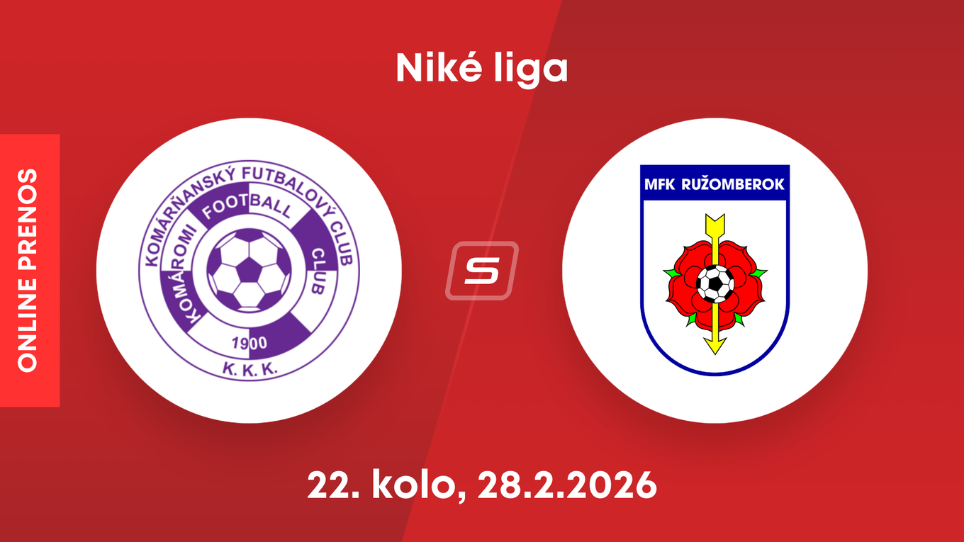 KFC Komárno - MFK Ružomberok: ONLINE prenos zo zápasu 22. kola Niké ligy.