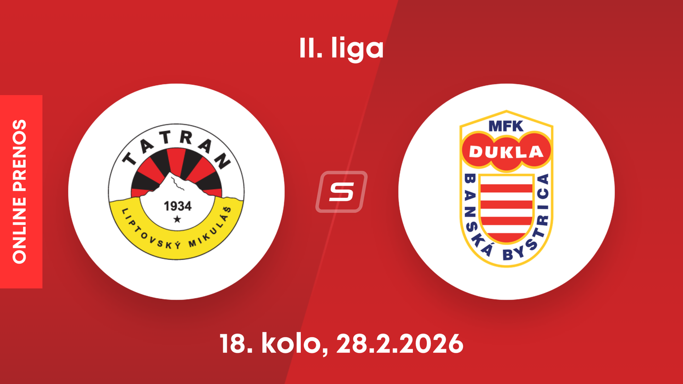 MFK Tatran Liptovský Mikuláš - MFK Dukla Banská Bystrica: ONLINE prenos zo zápasu 18. kola II. ligy.