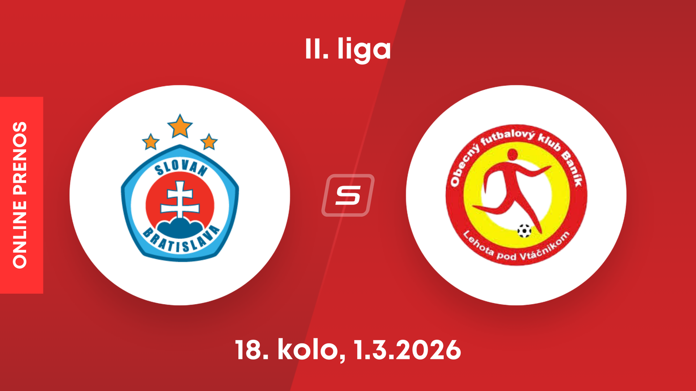 ŠK Slovan Bratislava B - OFK Baník Lehota pod Vtáčnikom: ONLINE prenos zo zápasu 18. kola II. ligy.
