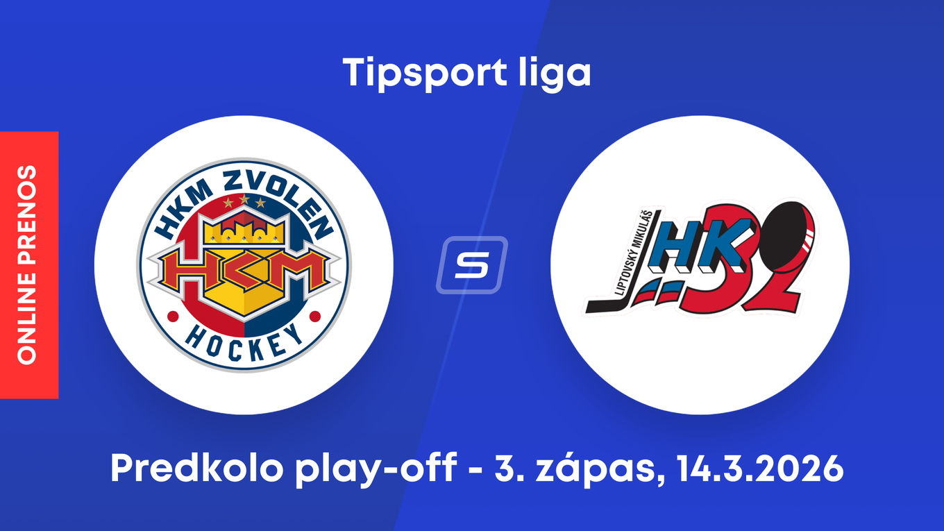 HKM Zvolen - Hk 32 Liptovský Mikuláš: ONLINE prenos z 3. zápasu predkola play-off Tipsport ligy.