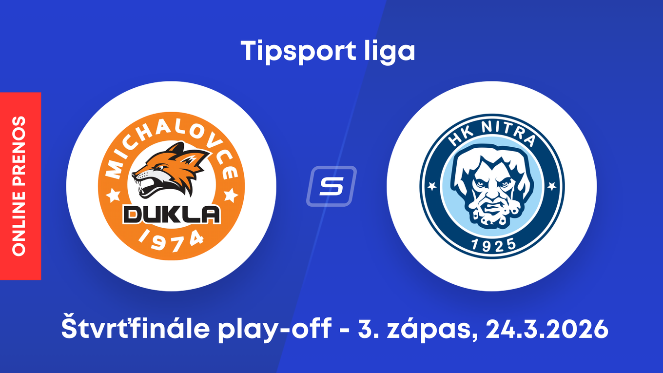HK Dukla Michalovce - HK Nitra: ONLINE prenos z 3. zápasu štvrťfinále play-off Tipsport ligy.