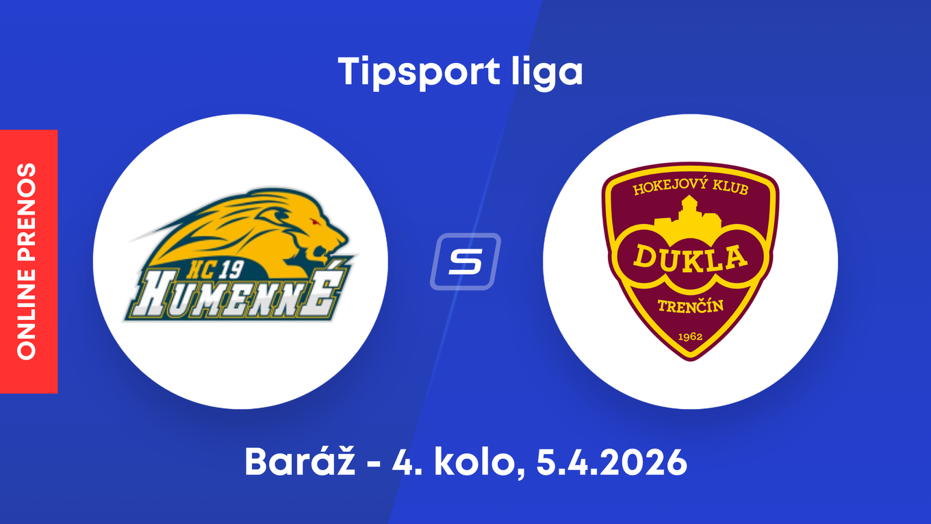 HC 19 Humenné - HK Dukla Trenčín: ONLINE prenos zo 4. kola baráže o Tipsport ligu.