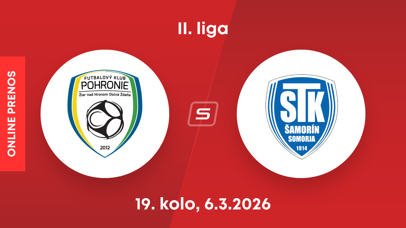 FK Pohronie - FC ŠTK 1914 Šamorín: ONLINE prenos zo zápasu 19. kola II. ligy.