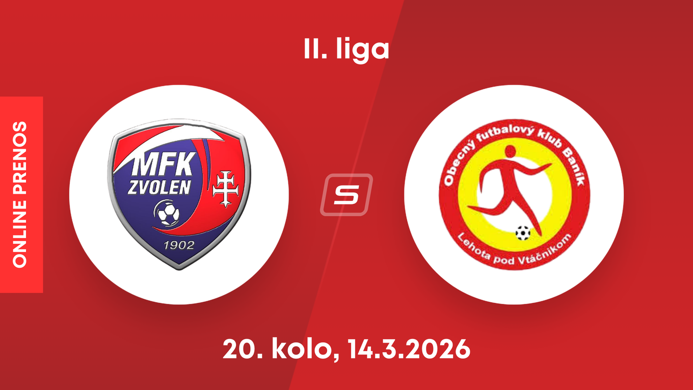 MFK Zvolen - OFK Baník lehota pod Vtáčnikom: ONLINE prenos zo zápasu 20. kola II. ligy.