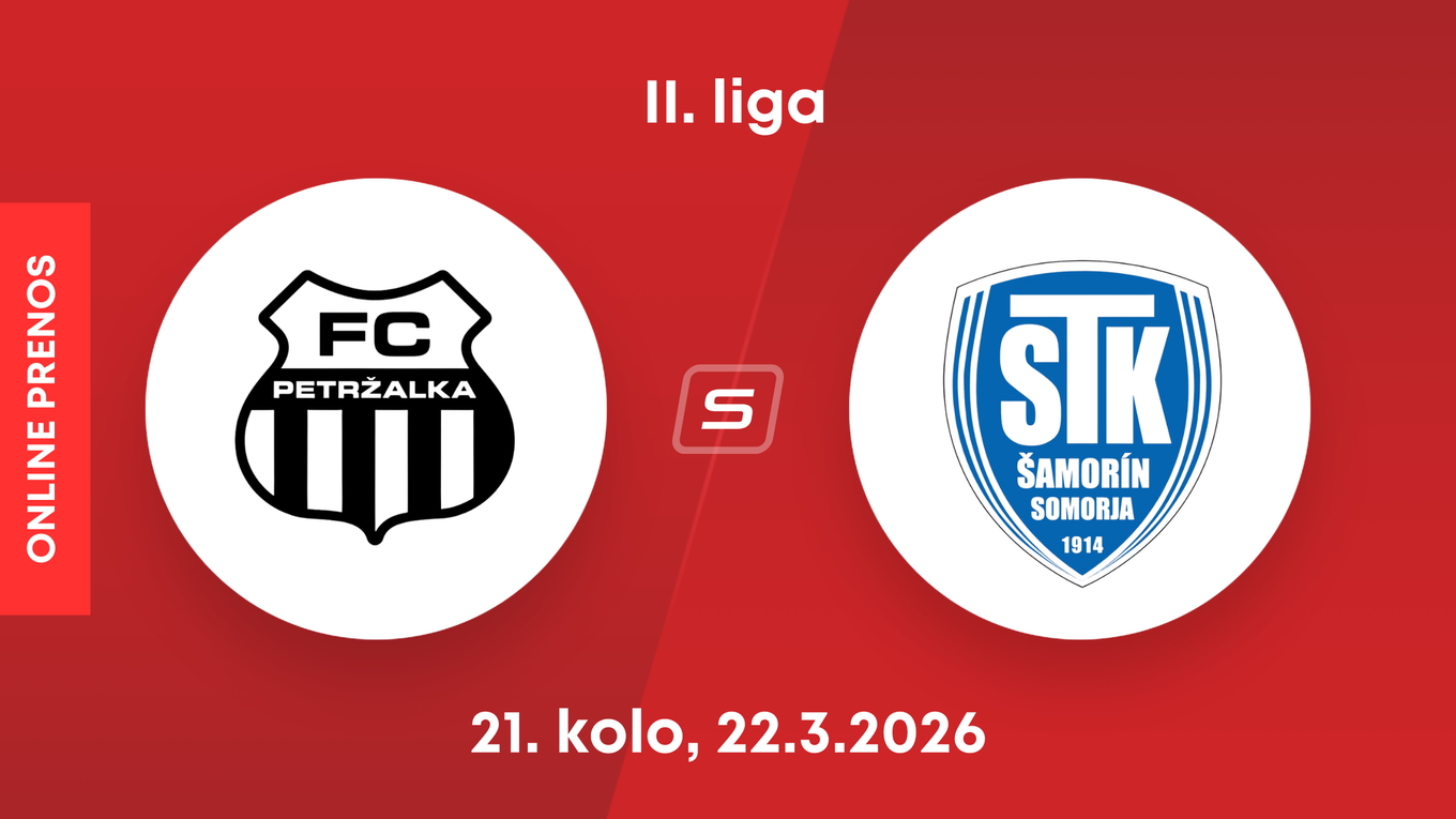 FC Petržalka - FC ŠTK 1914 Šamorín: ONLINE prenos zo zápasu 21. kola II. ligy.