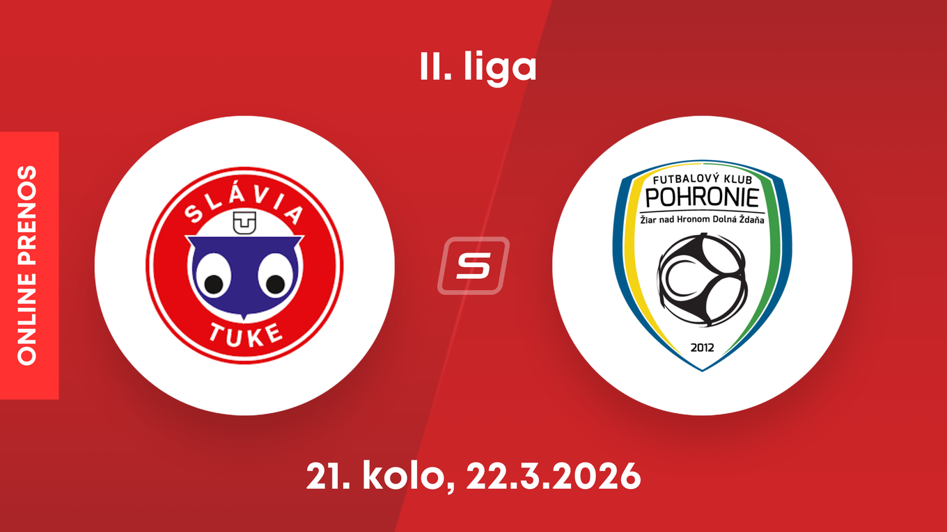 Slávia TU Košice - FK Pohronie: ONLINE prenos zo zápasu 21. kola II. ligy.