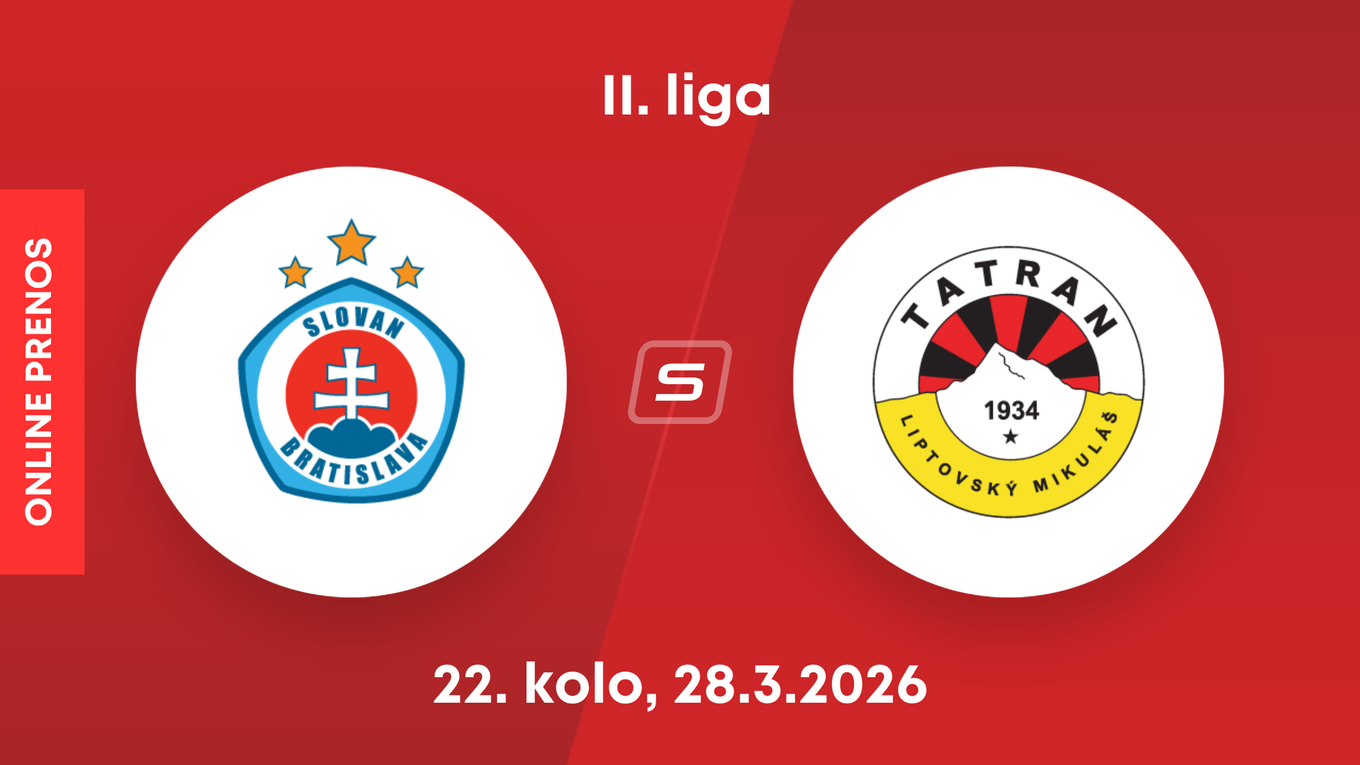 ŠK Slovan Bratislava B - MFK Tatran Liptovský Mikuláš: ONLINE prenos zo zápasu 22. kola II. ligy.