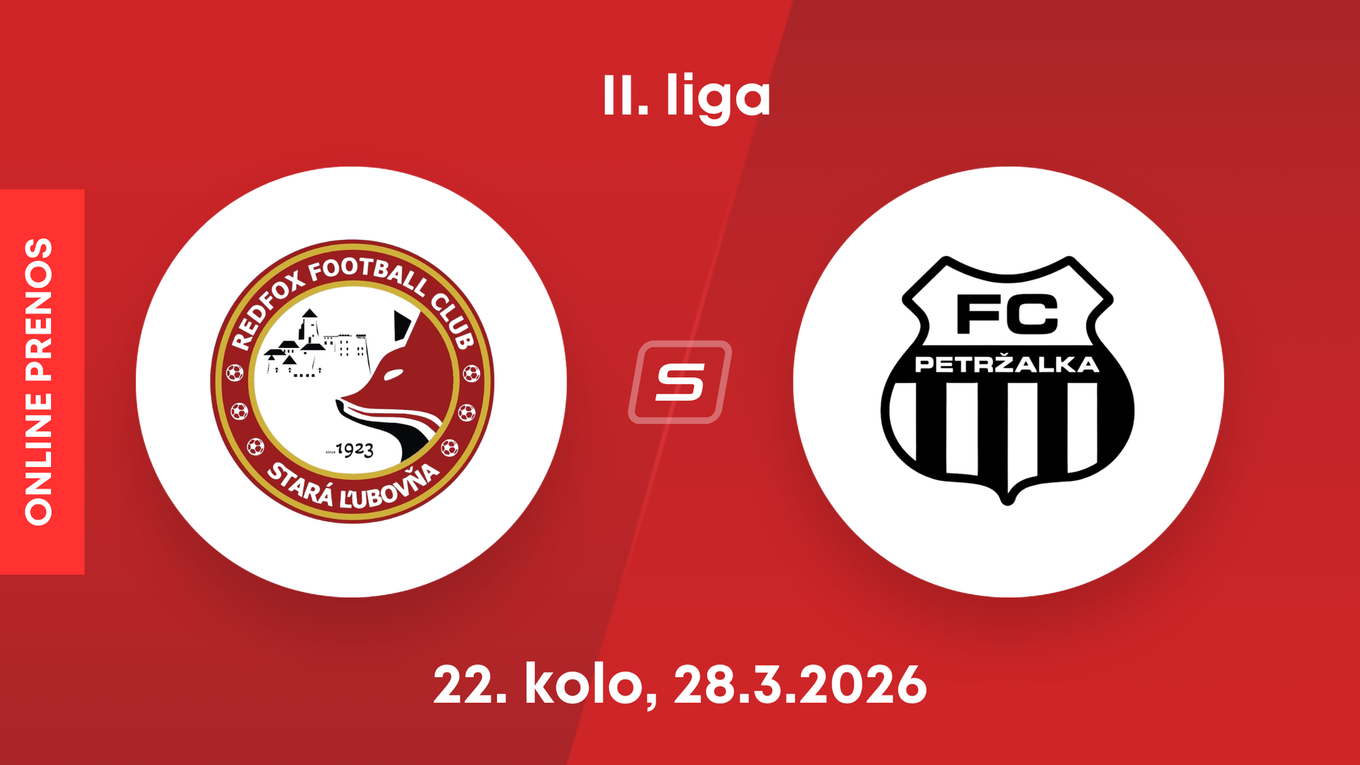 Stará Ľubovňa Redfox Football Club - FC Petržalka: ONLINE prenos zo zápasu 22. kola II. ligy.