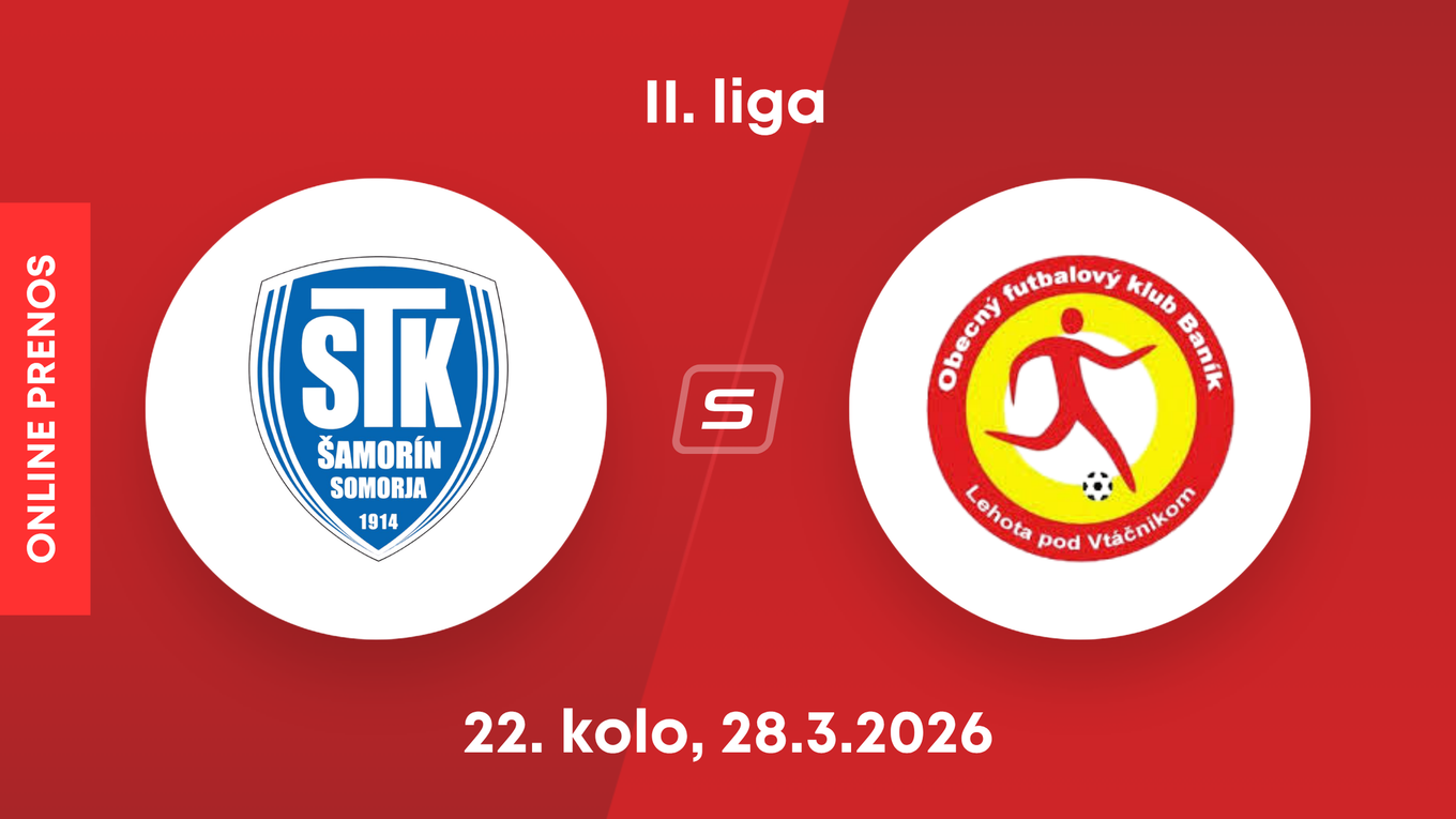 FC ŠTK 1914 Šamorín - OFK Baník Lehota pod Vtáčnikom: ONLINE prenos zo zápasu 22. kola II. ligy.