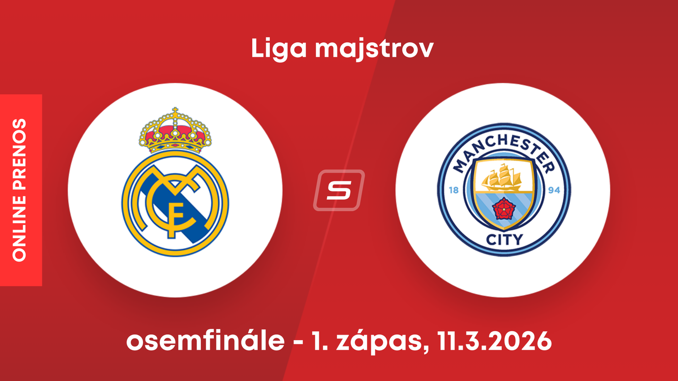 Real Madrid - Manchester City: ONLINE prenos zo zápasu osemfinále Ligy majstrov. 