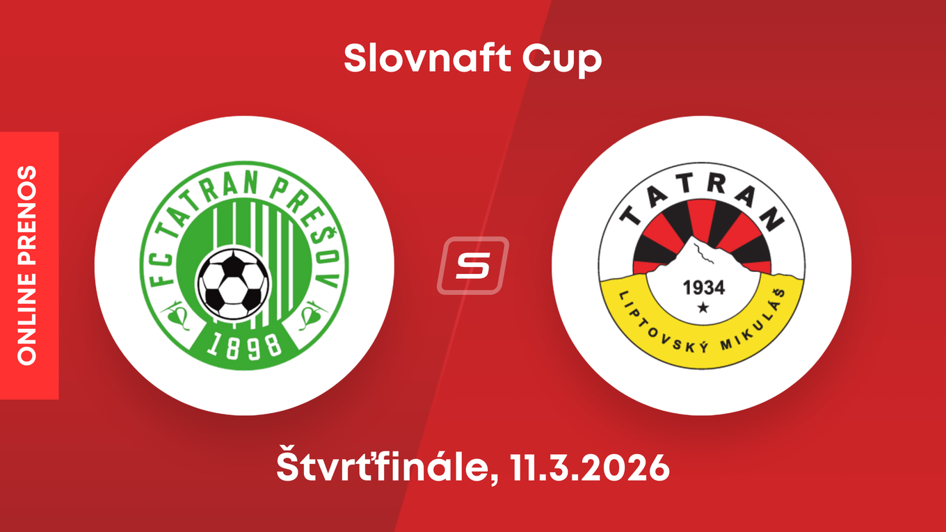 Prešov - Liptovský Mikuláš: ONLINE prenos zo zápasu štvrťfinále Slovnaft Cupu.